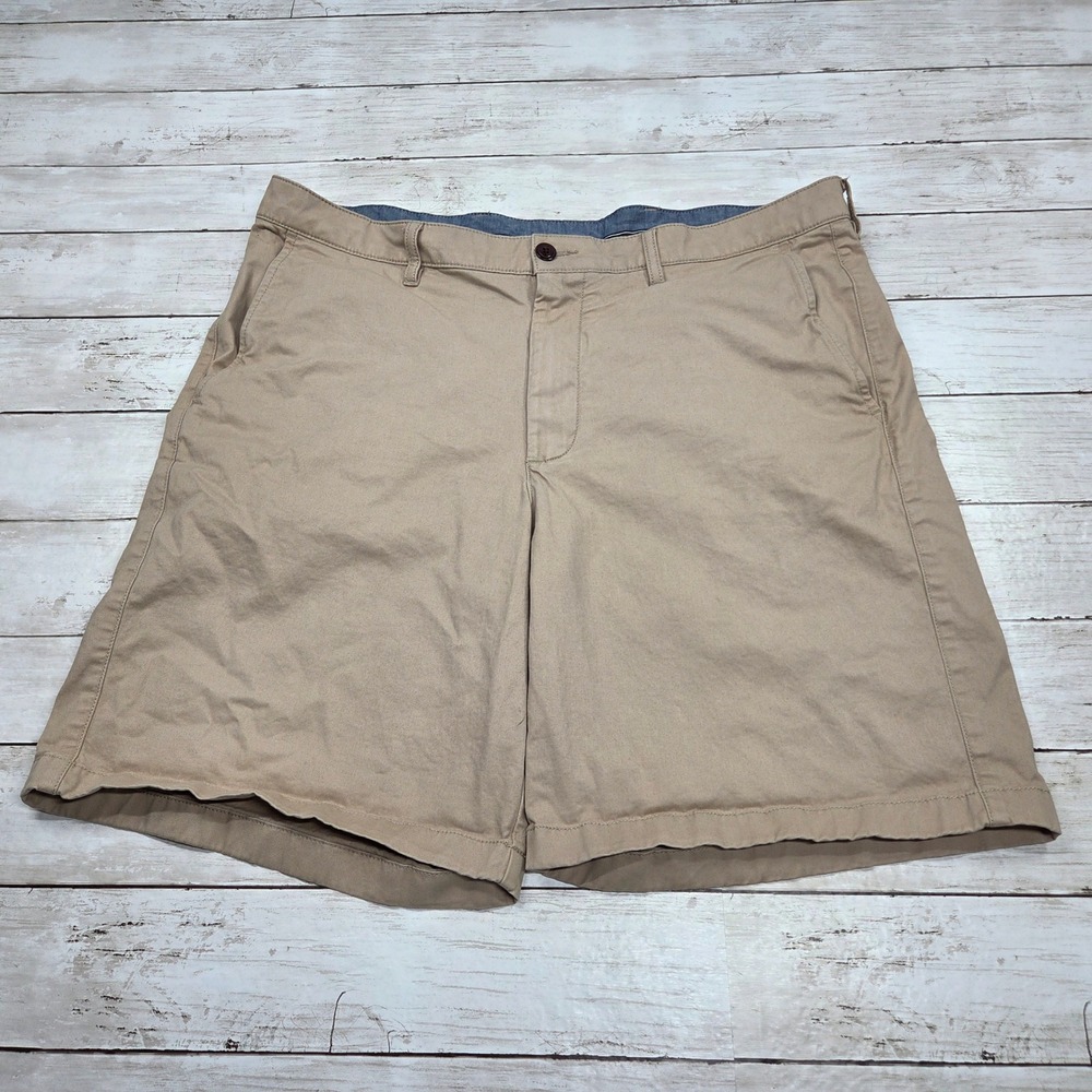 L.L.Bean Standard Fit Chino Shorts Mens 38W Khaki Tan Cotton Stretch 503788